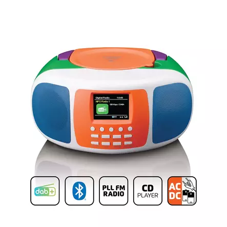 Bärbar DAB+/FM-radio med Bluetooth®, CD-spelare och stor LCD-färgdisplay Glada färger för barn - Radioapparater - 8711902090625 - 1