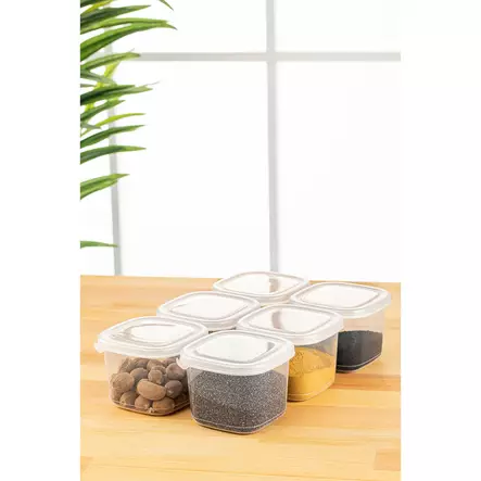 Förvaringslåda Set Hermia Vit Plast 6 Delar - Matlådor och matförvaringsbehållare - 8683742869085 - 2