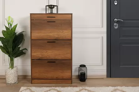 Skoskåp Hanah Home Shc431Oo1 Oslo Valnöt Spånskiva 75x128x29 cm - Skoskåp - 8682870658165 - 2