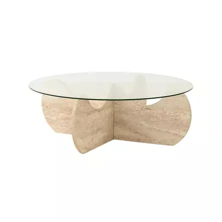 Soffbord Hanah Home Himalayas Travertine Glas Spånskiva 90x30 cm - Soffbord - 8684283059225 - 1