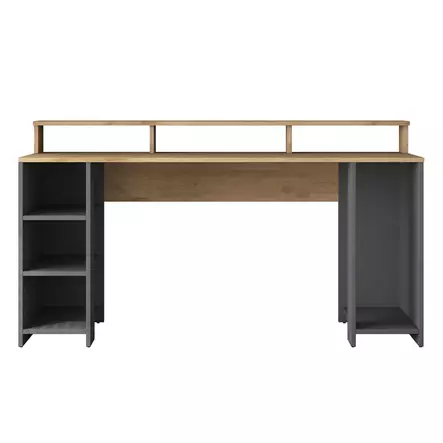 Skrivbord Hanah Home HA110 Valnöt Antracit Spånskiva 160x89,5x55 cm - Skrivbord - 8683742031765 - 1