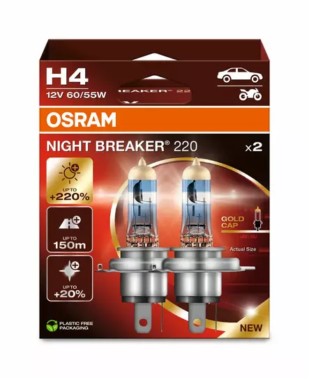 Osram H4 Night Breaker 220 - Strålkastare och glödlampor - 4062172399555 - 1