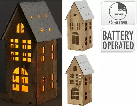 Puutalo 18 cm LED - Ljussmycken och ljusfigurer - 8720573697965 - 1