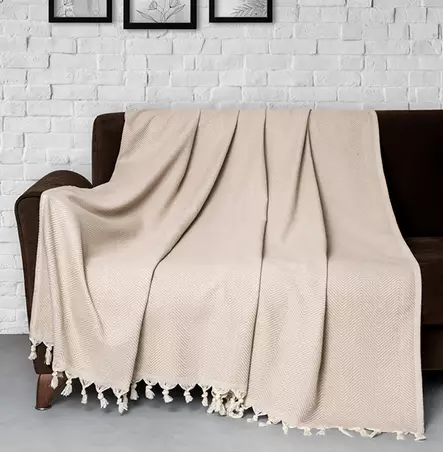 Sofföverdrag, beige, 170 x 230 cm, tålig, lättskött - Soffor - 8683342771955 - 2