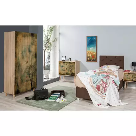 Garderob Hanah Home Stil 729 Sonoma Ek Spånskiva 90x192x52 cm - Garderober - 8681875341225 - 2
