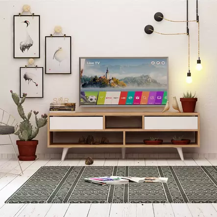 TV-bänk Hanah Home Glasgow Ek Spånskiva 140x52x35 cm - TV-bänkar - 8681875078275 - 2