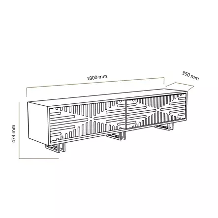 TV-bänk Hanah Home Askal Ek Vit Spånskiva 180x47,4x35 cm - TV-bänkar - 8681875385465 - 1