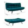 3-sits bäddsoffa Atelier del Sofa Misa Petrolgrön Mjuk Easy Clean Tyg 175x110x40 cm - Bäddsoffor - 8683342977975 - 1