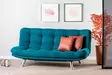 3-sits bäddsoffa Atelier del Sofa Misa Petrolgrön Mjuk Tyg 200x105x95 cm - Bäddsoffor - 8681875401615 - 2