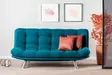 3-sits bäddsoffa Atelier del Sofa Misa Petrolgrön Mjuk Tyg 200x105x95 cm - Bäddsoffor - 8681875401615 - 3