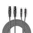 Balanserad ljudkabel | 2x XLR 3-Pin Hona | 2x RCA Hane | Nickelplaterad | 1.50 m | Rund | PVC | Mörkgrå | Kartonghylsa - Ljudkablar - 5412810295845 - 1