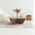 Soffbord Hanah Home Lily Valnöt Härdat Glas Spånskiva 90x30x90 cm - Soffbord - 8683342746885 - 2