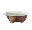 Soffbord Hanah Home Lily Valnöt Härdat Glas Spånskiva 90x30x90 cm - Soffbord - 8683342746885 - 8