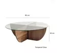 Soffbord Hanah Home Lily Valnöt Härdat Glas Spånskiva 90x30x90 cm - Soffbord - 8683342746885 - 9
