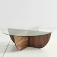 Soffbord Hanah Home Lily Valnöt Härdat Glas Spånskiva 90x30x90 cm - Soffbord - 8683342746885 - 7