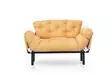 2-sits bäddsoffa Atelier del Sofa Nitta Senap Polyester 155x70x85 cm - Bäddsoffor - 8681875833515 - 3