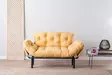 2-sits bäddsoffa Atelier del Sofa Nitta Senap Polyester 155x70x85 cm - Bäddsoffor - 8681875833515 - 2