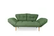 3-sits bäddsoffa Atelier del Sofa Nina Grön Linne 190x60x40 cm - Bäddsoffor - 8681875833485 - 3