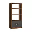 Bokhylla Hanah Home Vo4 Ba Valnöt Antracit Spånskiva 63,6x140x37,6 cm - Bokhyllor - 8683342404945 - 5