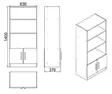 Bokhylla Hanah Home Vo4 Ba Valnöt Antracit Spånskiva 63,6x140x37,6 cm - Bokhyllor - 8683342404945 - 6