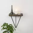 Vägghylla Hanah Home Phalaenopsis Svart Valnöt Trä Metall 27x30x15 cm - Vägghyllor - 8683342203555 - 3