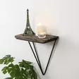 Vägghylla Hanah Home Phalaenopsis Svart Valnöt Trä Metall 27x30x15 cm - Vägghyllor - 8683342203555 - 1