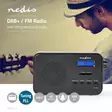 DAB+ Radio | Portabel design | DAB+ / FM | 1.3 " | Svart Blå Skärm | Batteridriven / USB ström | Digital | 3.6 W | Bluetooth® | Hörlursuttag | Väckarklocka | Sov timer | IP20 | Svart - Radioapparater - 5412810320295 - 5