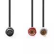 DIN ljudkabel | DIN 5-Pin Hane | 2x RCA Hona | Nickelplaterad | 0.20 m | Rund | PVC | Svart | Label - Ljudkablar - 5412810419845 - 10