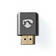 HDMI Adapter | HDMI Hane / HDMI Kontakt | HDMI Utgång | Guldplaterad | Vinklat 270° | Aluminium | Grått Med Metall | 1 st. | Kartong med täckt fönster - Videokontakter och pluggar - 5412810333585 - 4