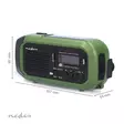 Nödradio | Portabel design | DAB+ / FM | Batteridriven / Handvev / Solar Powered / USB ström | Alarmklockfunktion | Grön / Svart - Radioapparater - 5412810444175 - 55