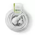 Strömförlängningskabel | Strömkontakt Hane | Strömkontakt Hona | Rak | Rak | Nickelplaterad | 10.0 m | Rund | Vit | Label - Förlängningskablar - 5412810291915 - 66