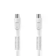 Koaxialkabel | IEC (Koax) Hane | IEC (Koax) Hona | Nickelplaterad | 120 dB | 75 Ohm | Fyra skydd | 1.50 m | Rund | PVC | Vit | Label - Antennkablar - 5412810425815 - 1
