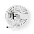 Koaxialkabel | IEC (Koax) Hane | IEC (Koax) Hona | Nickelplaterad | 75 Ohm | Dubbelskärmad | 10.0 m | Rund | PVC | Vit | Tag - Antennkablar - 5412810325405 - 66