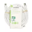 Koaxialkabel | IEC (Koax) Hane | IEC (Koax) Hona | Nickelplaterad | 90 dB | 75 Ohm | Dubbelskärmad | 5.00 m | Rund | PVC | Vit | Label - Antennkablar - 5412810425785 - 66