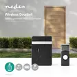 Trådlösa dörrklockan | Batteridriven | 3 V DC | 1x CR2032 | Volym: 80 dB | Signalområde: 300 m | IP44 | 36 Melodier | 1 Mottagare | Svart - Dörrklockor och dörrkameror - 5412810328055 - 5