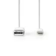 Lightning Kabel | USB 2.0 | Apple Lightning, 8-stifts | USB-A Hane | 480 Mbps | Guldplaterad | 2.00 m | Rund | PVC | Grå / Vit | Låda - Blixtkablar - 5412810264315 - 10