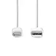 Lightning Kabel | USB 2.0 | Apple Lightning, 8-stifts | USB-A Hane | 480 Mbps | Nickelplaterad | 1.00 m | Rund | PVC | Vit | Label - Nedis produkter - 5412810421015 - 10