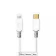 Lightning Kabel | USB 2.0 | Apple Lightning, 8-stifts | USB-C Hane | 480 Mbps | Guldplaterad | 1.00 m | Rund | PVC | Vit | Låda - Blixtkablar - 5412810312955 - 1