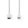 Lightning Kabel | USB 2.0 | Apple Lightning, 8-stifts | USB-C Hane | 480 Mbps | Nickelplaterad | 1.00 m | Rund | PVC | Vit | Låda - USB-kablar - 5412810315505 - 10