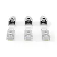 RJ45-kontakt | RJ45 Pass Through | Solid/strängad FTP CAT6a | Rak | Guldplaterad | 10 st. | Polycarbonate | Grå / Svart / Vit | Låda - Dator och nätverk - 5412810336395 - 10