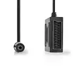SCART-kabel | SCART Hane | SCART Hona / 3.5 mm Hona | Nickelplaterad | 480p | 0.20 m | Rund | PVC | Svart | Låda - Nedis produkter - 5412810426775 - 10
