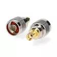 SMA Adapter | SMA Hane | N Hane | Guldplaterad | 50 Ohm | Rak | PVC | Guld / Silver | 2 st. | Låda - Nedis produkter - 5412810425655 - 1