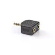Stereo Audio Adapter | 3.5 mm Hane | 2x 3.5 mm, Hona | Guldplaterad | Rak | ABS | Svart | 10 st. | Plastpåse - Ljudadaptrar - 5412810298785 - 40