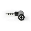 Stereo Audio Adapter | 3.5 mm Hane | 3.5 mm Hona | Nickelplaterad | Vinklat 90° | Metall | Svart | 1 st. | Låda - Ljudadaptrar - 5412810323845 - 10