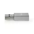 USB-A Adapter | USB 3.2 Gen 1 | USB-A Hane | USB-C Hona | 5 Gbps | Rund | Nickelplaterad | Silver | Kartong med täckt fönster - Dator och nätverk - 5412810334445 - 15