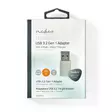 USB-A Adapter | USB 3.2 Gen 1 | USB-A Hane | USB-C Hona | 5 Gbps | Rund | Nickelplaterad | Silver | Kartong med täckt fönster - Dator och nätverk - 5412810334445 - 66
