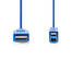 USB-kabel | USB 3.2 Gen 1 | USB-A Hane | USB-B Hane | 5 Gbps | Nickelplaterad | 3.00 m | Rund | PVC | Blå | Kuvert - Dator och nätverk - 5412810275205 - 2