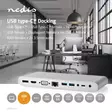 USB Dockningsstation | USB 3.2 Gen 1 | USB-C Hane | DisplayPort Hona / HDMI Utgång / RJ45 Hona / VGA hona 15p / 2x 3.5 mm, Hona / 2x USB-C / 4x USB-A | 0.20 m | Rund | Nickelplaterad | Flätad / Nylon | Vit | Window Box med Euro Lock - Dator och nätverk - 5412810329595 - 5