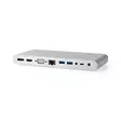USB Dockningsstation | USB 3.2 Gen 1 | USB-C Hane | DisplayPort Hona / HDMI Utgång / RJ45 Hona / VGA hona 15p / 2x 3.5 mm, Hona / 2x USB-C / 4x USB-A | 0.20 m | Rund | Nickelplaterad | Flätad / Nylon | Vit | Window Box med Euro Lock - Dator och nätverk - 5412810329595 - 1