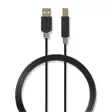 USB-kabel | USB 2.0 | USB-A Hane | USB-B Hane | 480 Mbps | Guldplaterad | 2.00 m | Rund | PVC | Antracit | Låda - Dator och nätverk - 5412810263455 - 1